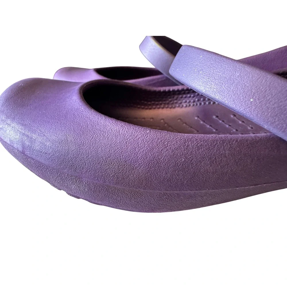 Crocs Mary Jane Purple Flats Comfort Casual Waterproof Slip On Shoes Womens 9